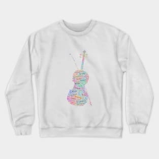 Violin Orchestra Silhouette Shape Text Word Cloud Crewneck Sweatshirt